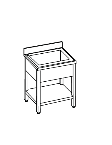Lavamani Inox Vasca Quadrata Comando a Pedale Dimensione 50x50x85h