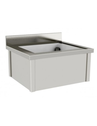Lavamani Inox a Parete Vasca Quadrata Dimensione 500x500x600h mm