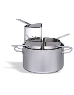 Casseruola in Acciaio Inox con 4 Cestelli Diametro 35 cm