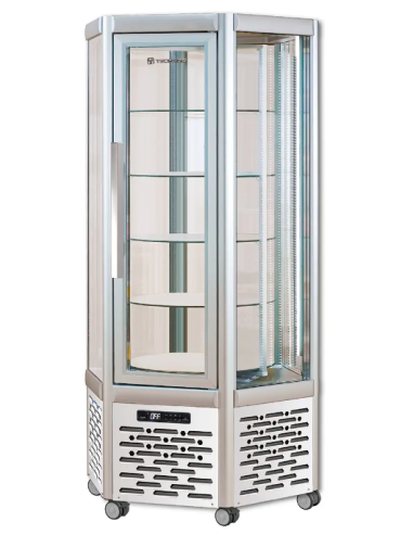 Vetrina Refrigerata per Semifreddi Ventilata 5 Ripiani Tondi Vetro