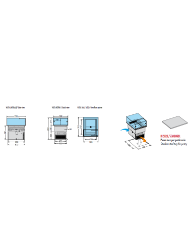 Vetrina Refrigerata dropin Pasticceria ARMONIA64/1TEKA Piano 60x40