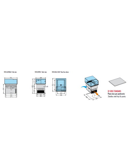 Vetrina Refrigerata dropin Pasticceria ARMONIA64/1TEKA Piano 60x40
