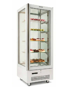Vetrina Refrigerata Ventilata Bianca 5 Ripiani in Vetro temperato