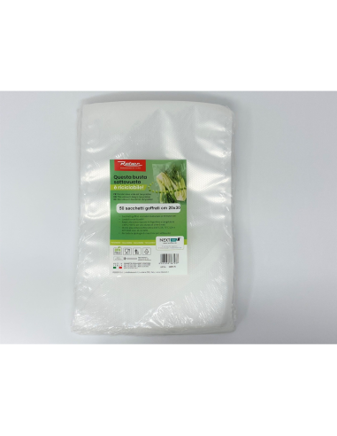 Buste Goffrate Riciclabili Sottovuoto Dimensione 20x30 cm 150pz