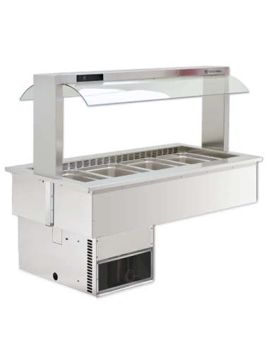 Vetrina Buffet Refrigerata da Incasso con Copertura 4 GN1/1