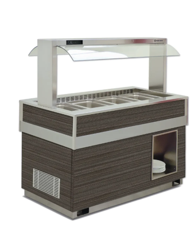 Vetrina Buffet Riscaldata FUTURA4BM con Sistema Bagnomaria 4 GN1/1