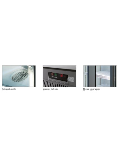 Armadio Frigo Murale Ventilato Nero 1 Porta Battente 750 x 710 x 2003h mm