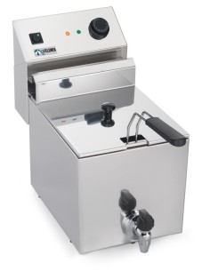 Friggitrice Elettrica da Banco con Rubinetto di Scarico Olio 5Litri