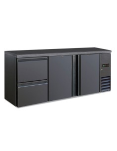 Frigo Retro Banco Nero 2 Porte e Cassettiera Dim: 2002x513x860h mm