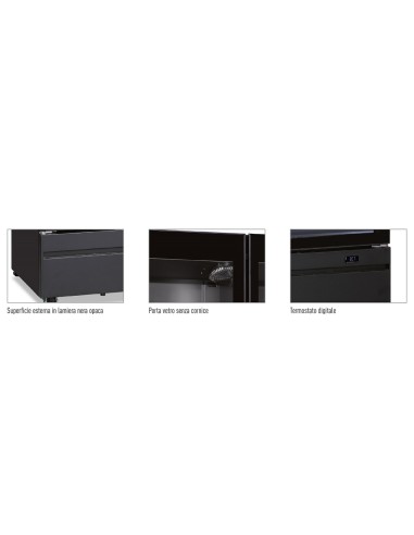 Armadio Frigo Murale Nero Ventilato Dim: 700x700x1967h mm