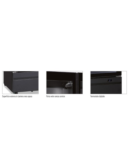 Armadio Frigo Murale Nero Ventilato Dim: 700x700x1967h mm