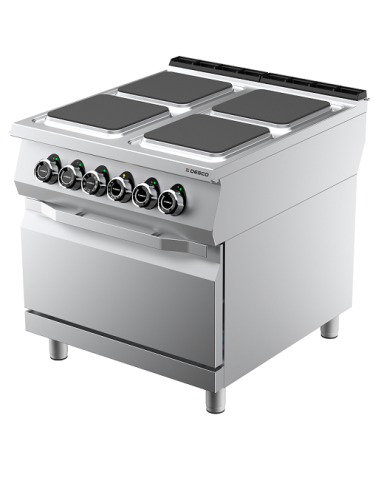 Cucina 4 Piastre Elettriche Forno Ventilato Dim 800x900x900h mm