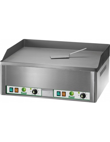 Fry top Elettrico - Piano Doppio Liscio - Acciaio Cromato - FRY2LC