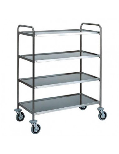 Carrello di Servizio - Acciaio Inox - 4 Ripiani - CA1424
