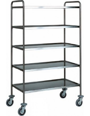 Carrello di Servizio Inox 5 Piani - cm 90x60x170h - CA1426