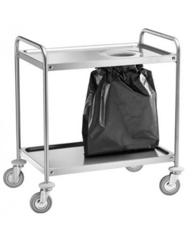 Carrello Inox per Sacchi Portarifiuti - cm 90x60x94h - CA1390S