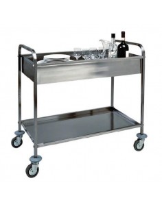 Carrello Servizio Inox per Sbarazzo Dim: 101x57x97h cm - CA1388