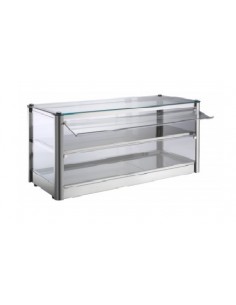 Vetrina Neutra 2 Piani KB82-N Inox Dim: 87x37x39h cm