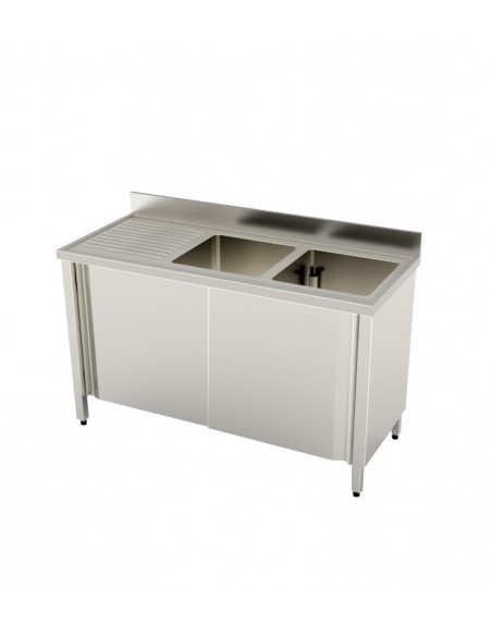 Lavello Armadiato Ante Scorrevoli 2 Vasche cm 140x70x90h LASE2VG14/7
