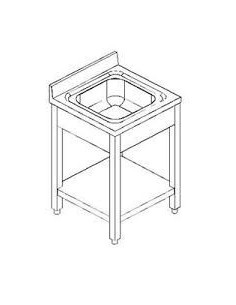 Lavamani Vasca Quadrata - cm 50x50x85/90h - LMGECP55