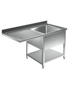 Lavello Inox a Sbalzo per Lavastoviglie Dimensione 130x70x85h cm