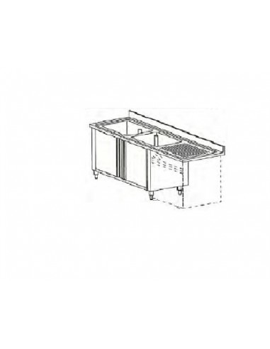 Lavello Armadiato Scorrevole con Vano Lavastoviglie - cm 160x70x85h