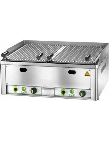 Griglia Pietra Lavica per Carne, Pesce, Verdure - Metano/Gpl - GL66