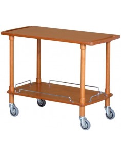 Carrello Servizio 2 Ripiani in Legno Colore Noce - CLP2002