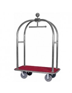 Carrello Portavaligie Acciaio Inox Base Rossa - PV2001I