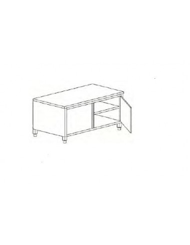 Tavolo Armadiato Inox 2 Porte Battenti Dim: 110x60x85/90h - TABE11/6