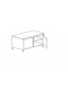 Tavolo Armadiato Inox 2 Ante Battenti Dim: 90x60x85/90h - TABE9/6