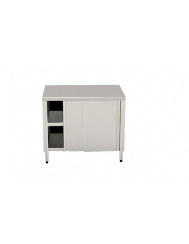 Tavolo Armadiato Inox Ante Scorrevoli Dim: 140x60x90h - TASE14/6