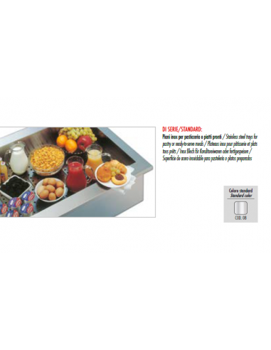 Vasca da Incasso Refrigerata Statica Piano Inox 1300x580 mm