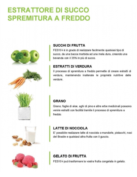 Estrattore di Succo da 160 W 3 Filtri di Serie - FES104