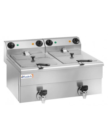 Friggitrice Elettrica 2 Vasche Zona Fredda Capacità 10+10 Lt - FC100