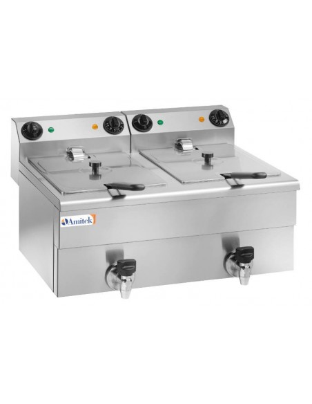Friggitrice Elettrica 2 Vasche Zona Fredda Capacità 10+10 Lt - FC100