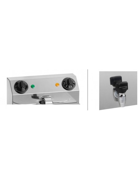 Friggitrice Elettrica FE88R Rubinetto 2 Vasche Capacità 2x6 Lt