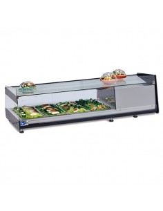 Vetrina Refrigerata Sushi da Banco con Vetro Dritto Capacità 4GN 1/3