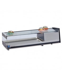 Vetrina Sushi Vetro Dritto Piano Inox 705x3250 mm