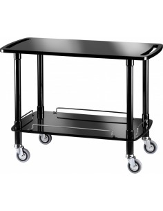Carrello Servizio Legno - Colore NERO - 2 Ripiani - CLP2002N