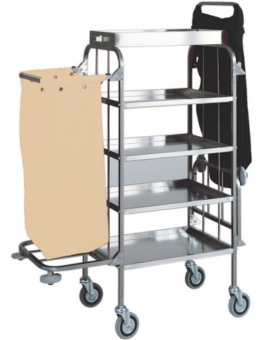 Carrello Portabiancheria - 4 Ripiani - 4 Ruote - CA1525