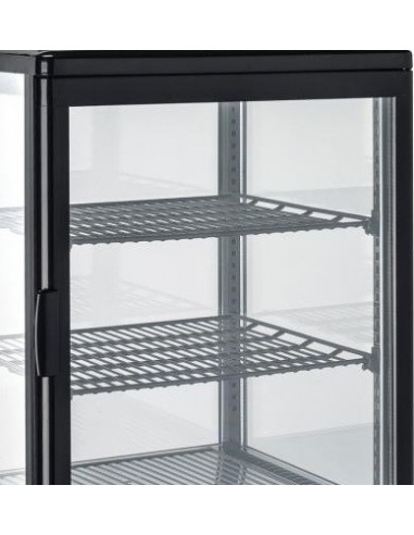 Frigo Vetrina Nera da Banco 4 Lati Vetro Capacità 58 Lt - RC58B