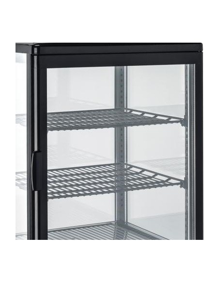 Frigo Vetrina Nera da Banco 4 Lati Vetro Capacità 58 Lt - RC58B
