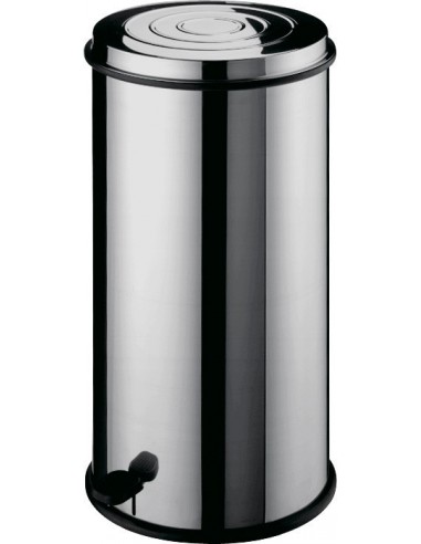 Pattumiera Tonda con Pedale Inox - Diametro 32x74 h - 40 Lt - AV4661