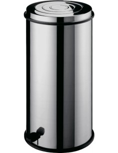 Pattumiera Tonda Acciaio Inox 80 Lt - Diametro cm 41x71h - AV4663