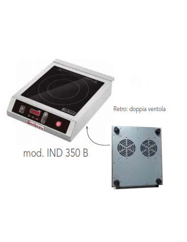 Piastra Induzione da Banco in Vetroceramica Diametro Utile 12-26 cm