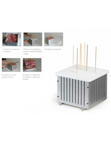 Attrezzatura Manuale per 100 Arrosticini Spessore 13,5x13,5 mm - AR100