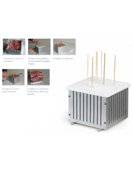 Attrezzatura Manuale per 100 Arrosticini Spessore 13,5x13,5 mm - AR100