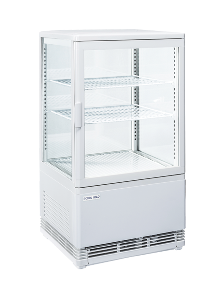 Vetrina Refrigerata da Banco Bianca 4 Lati Vetro 58 Lt - RC58W