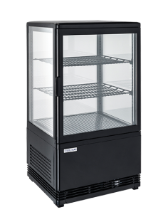 Frigo Vetrina Nera da Banco 4 Lati Vetro Capacità 58 Lt - RC58B